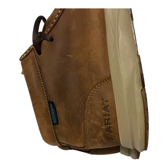 Ariat Spitfire Moc Toe 8.5 EEE Chukka Shoes Brown Leather 10038479 Waterproof - Picture 8 of 10